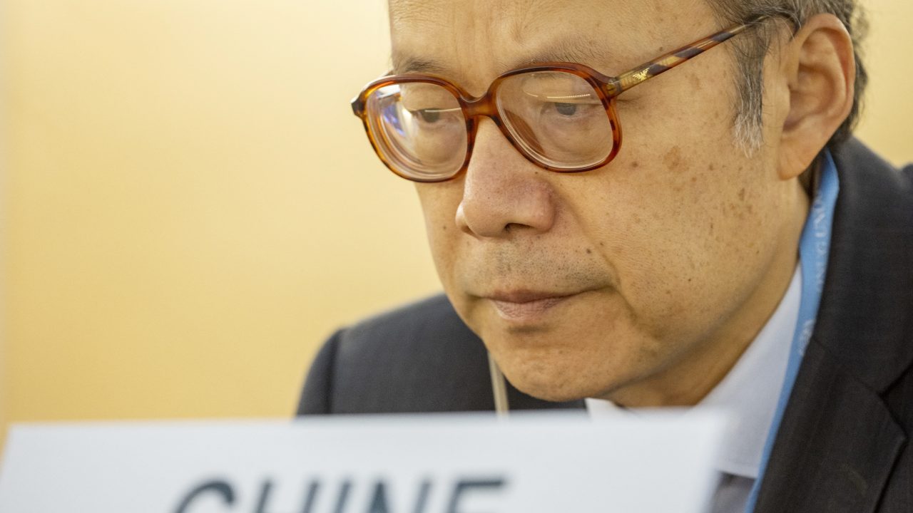 Ambassador of China to the United Nations Chen Xu attends the Human Rights Council in Geneva