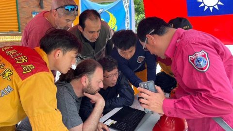 A Turkish team joins search and rescue efforts using thermal imaging drones for missing people after Taiwan’s April 8 earthquake. (Photo: Taiwan Presidential Office/Anadolu via Reuters Connect)