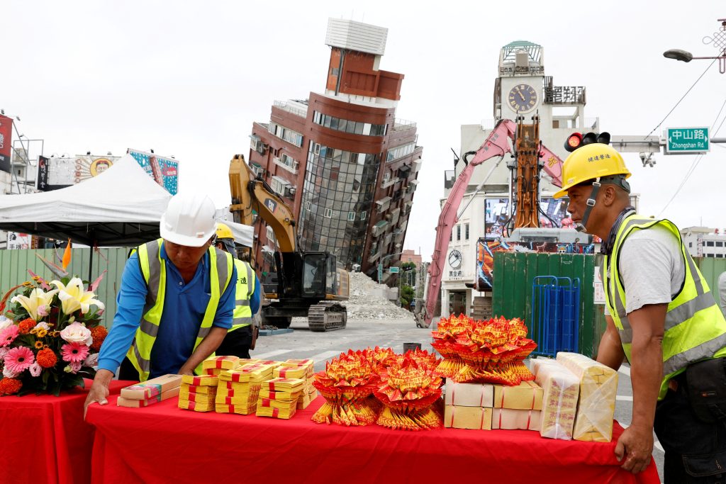 Aftermath of an earthquake in Hualien