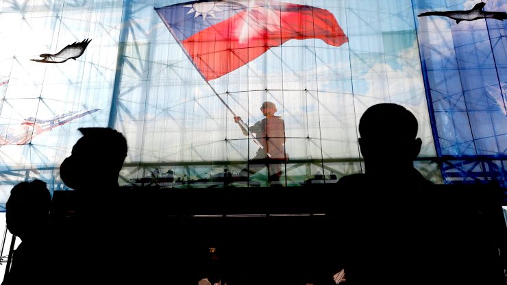 Taiwanese flags are seen at the Ministry of National Defence in Taipei on December 26, 2022. (Photo: Ann Wang/Reuters)