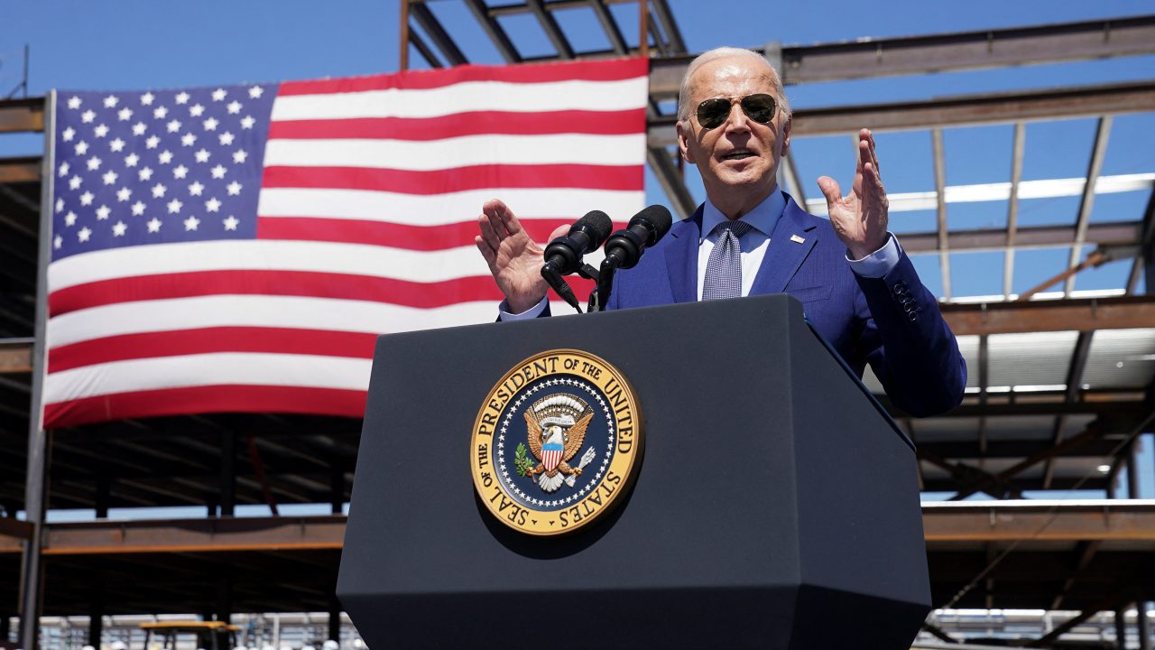 U S President Joe Biden visits the Intel Ocotillo Campus in Chandler
