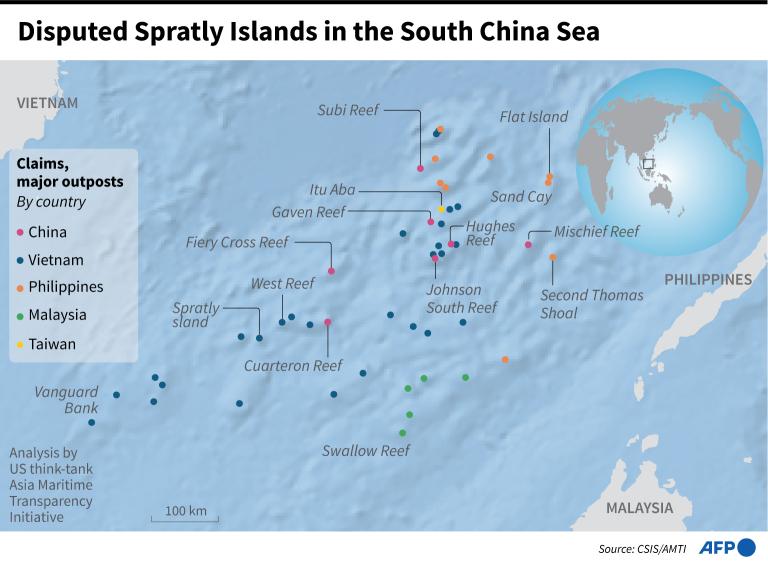 Disputed Spratly Islands in the South China Sea