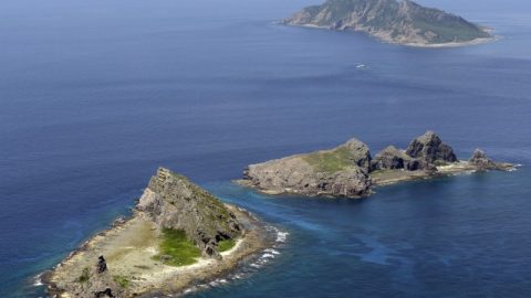 A group of disputed islands Uotsuri island Minamikojima and Kitakojima known as Senkaku in Japan and Diaoyu in China is seen in the East China Sea