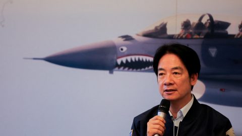 FILE PHOTO: Taiwan s President Lai Ching te visits soldiers and air force personnel in Hualien