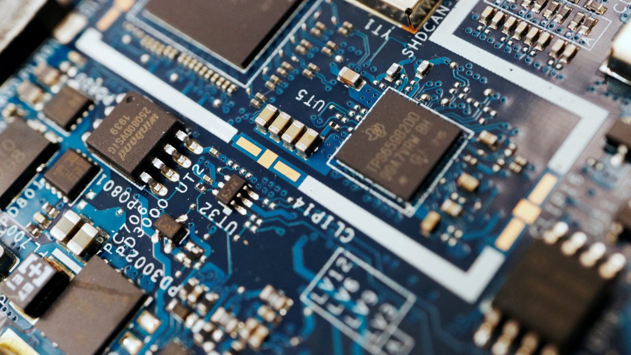 FILE PHOTO: Illustration picture of semiconductor chips on a circuit board