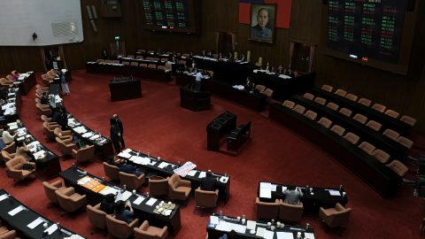 FILE PHOTO: Legislators inside the Legislative Yuan in Taipei