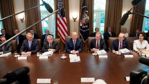 Pres Donald Trump holds a Cabinet meeting