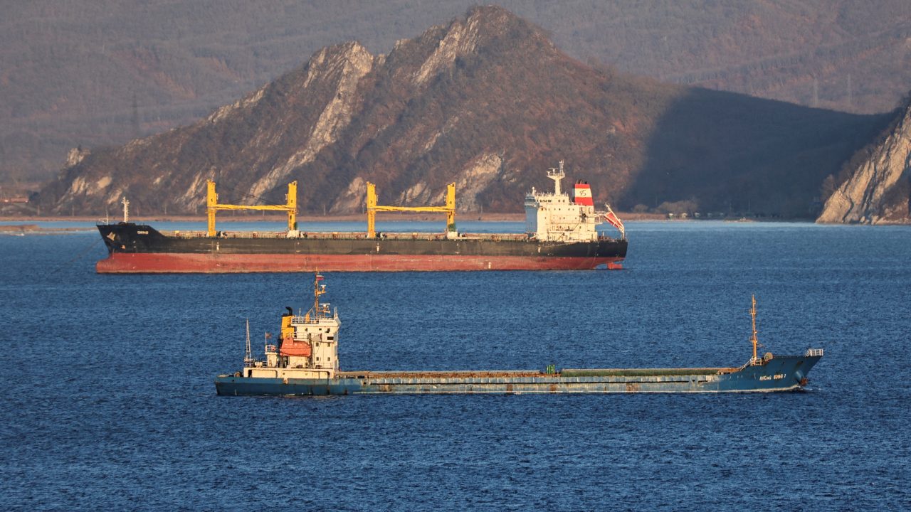Bulk carriers sail in Nakhodka Bay near the port city of Nakhodka, Russia on December 4, 2022. (Photo: Tatiana Meel/Reuters)