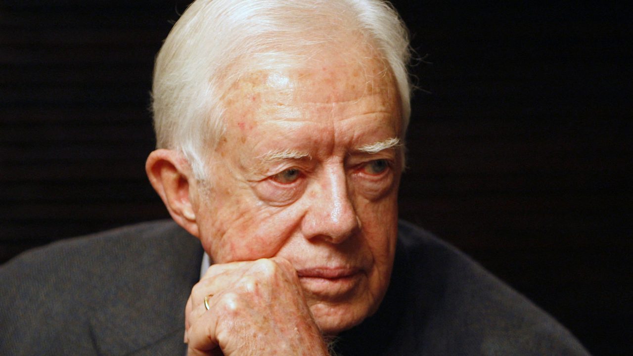 FILE PHOTO: Former U S President Jimmy Carter meets Aviva and Noam Shalit parents of abducted Israeli soldier Gilad Shalit in Jerusalem