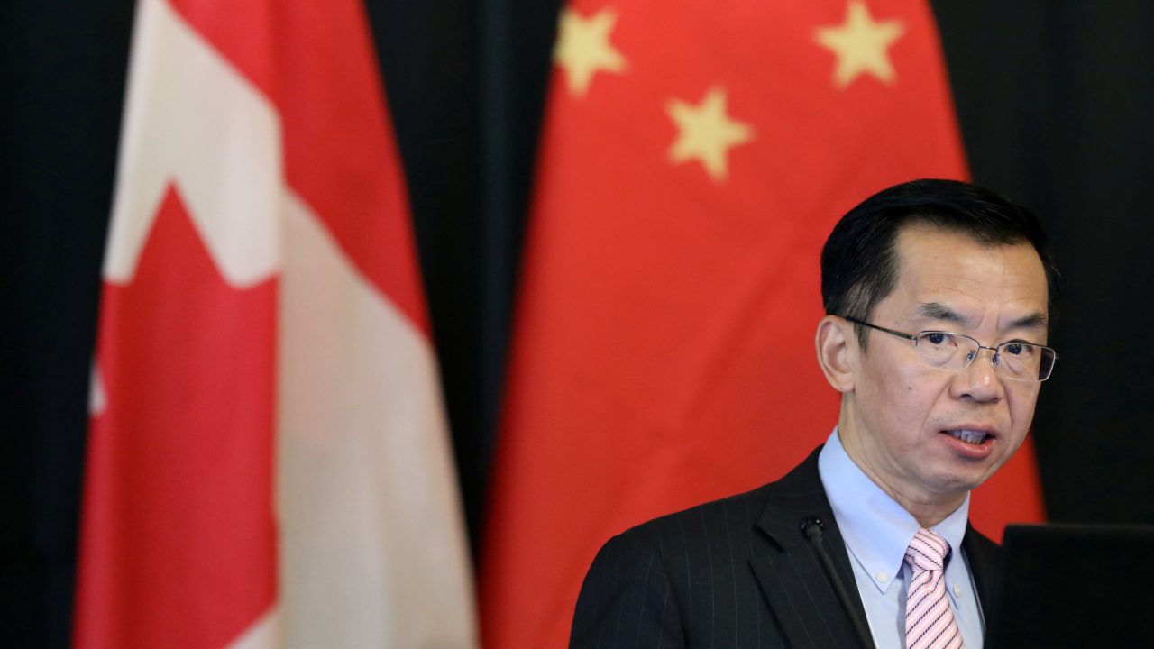China s Ambassador to Canada Lu Shaye delivers a speech in Ottawa