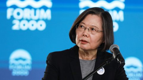 Former Taiwan president Tsai Ing wen attends Forum conference in Prague