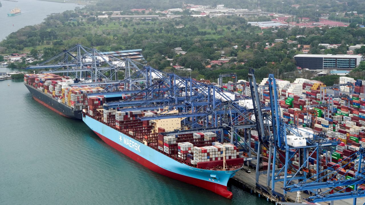 Cargo vessels docked at the Port of Balboa, operated by Hutchinson Port Holdings, on the Pacific side of the Panama Canal on February 1, 2025. (Photo: Enea Lebrun/Reuters)