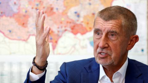 FILE PHOTO: The leader of ANO party Andrej Babis attends an interview with Reuters in Prague